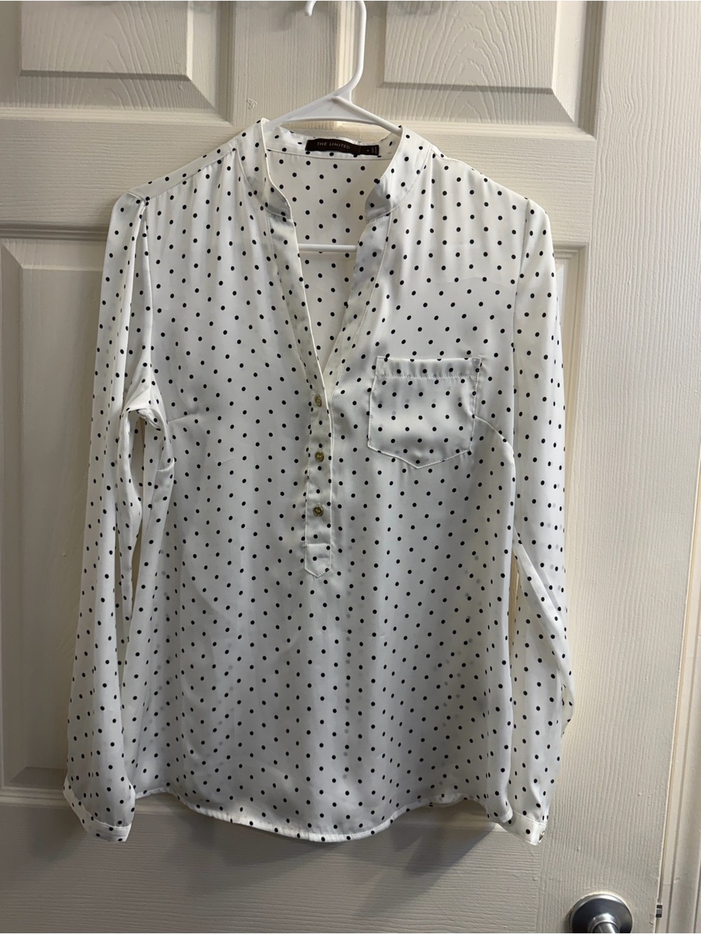 The Limited White Polka Dot Long-Sleeve Button Shirt